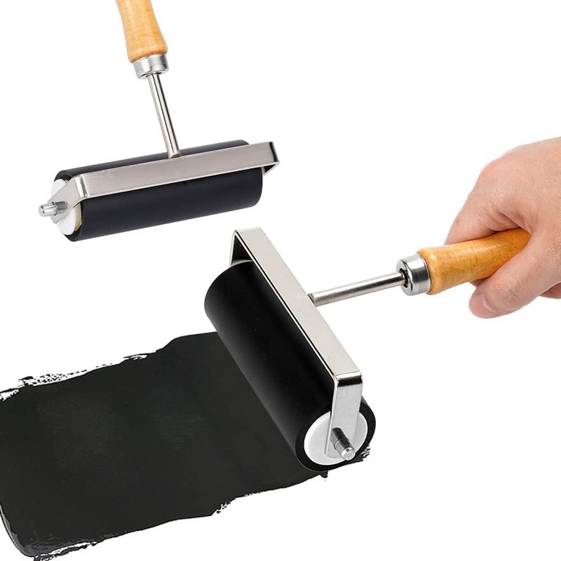 COEAYO 3 Pack Rubber Roller - Brayer Rollers with 3 Size for Crafting Brayer Rollers for Printmaking Brayer Tool Paint Brush Ink Applicator Art Craft Oil Painting Tool (2.4 inch,4 inch,5.9 inch) - Image 3